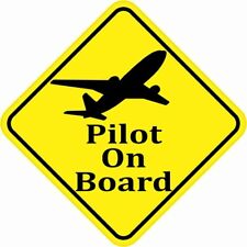 StickerTalk 5in x 5in Jet Plane Pilot On Board Vinyl Sticker Car Vehicle Bump... picture