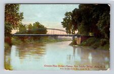 Avon NY-New York, Genessee River Bridge, Antique, Vintage c1914 Postcard picture