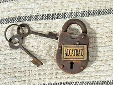 Antique Finish Rustic Cast Iron Alcatraz Gate Lock Padlock 2 Keys SAME DAY SHIP picture