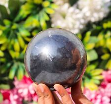 Silver Hematite Healing Sphere 105mm - Reiki Infused Crystal Ball for Spiritual picture