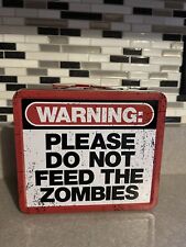 Zombie Warning Please Do Not Feed The Zombies Metal Tin Tote Lunch Box 2012 picture