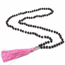 6mm Lava Stone 108 Buddha Beads Tassels Necklace pray Wristband spirituality picture