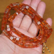 Genuine Natural Red Old Agate Cube Beads String Ancient Agate 108 Prayer Beads picture