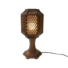 Chinese Hauli Wood Hexagon Shape Shade Carving Table Lamp cs5298 picture