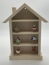 Hallmark Miniature Sew Sew Tiny Mice Ornaments w/ Shadow Box Memory House - 1992 picture