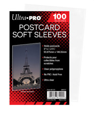 (100 Count Pack) Ultra Pro Postcard Standard Size Sleeves For Archival Acid Free picture