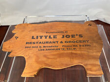 Vintage '50s Little Joe's Restaurant Los Angeles Wood Pig Promo Item Giveaway picture