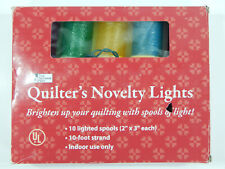QUILTER'S NOVELTY 10 LIGHTS CHRISTMAS BOBBINS SEWING QUILTING FESTIVAL STRING picture