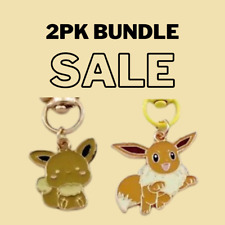2pk Bundle Eevee & Kawaii Eevee Pokemon Cute Keychain Ballchain New Enamel Pin picture
