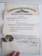 1975 KENTUCKY COLONEL COMMISSIONED CERTIFICATE - SEE PICS - TUB BMA picture