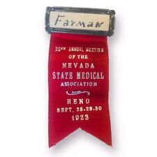 1923 NEVADA STATE MEDICAL ASSOCIATION 20th Annual Meeting Ribbon Name Badge picture