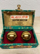 Vintage Shouxing Golden Iron Balls In Case With Instruction Made In China picture