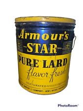 Armour's Star Pure Lard.  Flavor Fresh.  Texturated  Large 8 Lb Tin Bucket.  Ch picture