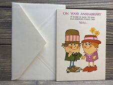 Vintage Rust Craft Greeting Card Anniversary Old Married Folks Couple picture