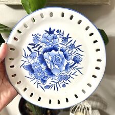 Vintage Blue & White Floral Decorative Plate, 8” Diameter, Chinoiseri picture