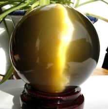 HOT SELL ASIAN QUARTZ CAT EYE CRYSTAL HEALING BALL SPHERE 100MM picture