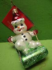 Christopher Radko Frosty Snow Scramp Glass Ornament picture
