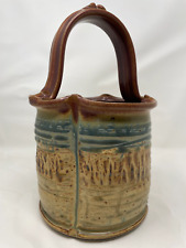 Fitzgerald Pottery Studio Art Pottery Brown & Blue Lobed Basket picture
