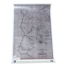 Vandenberg Air Force Base Map Poster 30th Civil Engineer Squadron Vintage  picture