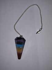 7 Stone Chakra  Faceted Pendulum FAST  from USA picture