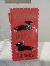 Dachshund Through the Snow Christmas Holiday Money Holder Greeting Card NEW picture