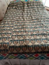 1890's Handmade Love Entangled Variation Quilt Brown Navy Beard Protector picture