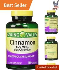 Cinnamon 500mg Plus Chromium - Healthy Twin Pack - 2 Bottles of 180 Capsules picture