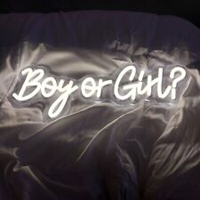 Jumbo Size Boy or Girl 30 inch LED Light Sign Gender Reveal Party Neon Sign... picture