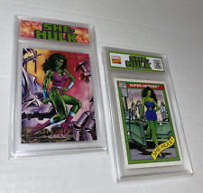 2 LOT Vintage 1990s SLABBED She Hulk Marvel  Comics Trading Cards UNGRADED picture