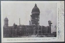 Earthquake City Hall San Francisco CA Vintage View UDB Postcard Posted 1906 picture