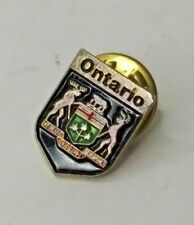 Vintage Rare Ontario Deer Elk White Trillium Shield Logo Lapel Button Brooch Pin picture