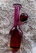 Vintage Cranberry Murano Sommerso decanter with stopper. In Perfect Condition picture