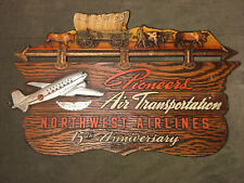 Rare 1941 Northwest Airlines Pioneers Air Transportation 15th Anniversary Sign picture