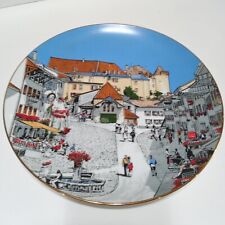 American National Ins Co Fine Porcelain Plates Gruyere Switzerland 22k Trim 1977 picture