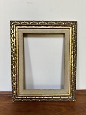 VTG Gilt Ornate Gray Cott. Liner Wooden Art Frame-16.5”x13.5”x1”/Interior 12”x9” picture