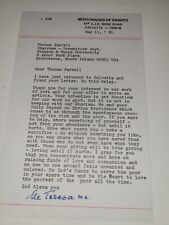 Mother Teresa Signed Autograph Copy 3 x 6 Typed Letter picture