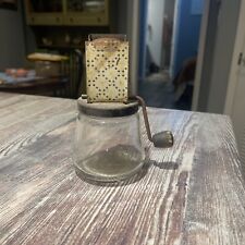 Antique Vintage ANDROCK Nut Chopper/Spice Grinder Metal Glass Jar picture