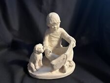 Vintage Austin Sculpture 1987 Bright Eyes Dee Crowley Boy Dog Collection-Signed picture