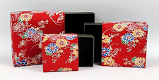 Nesting Boxes Floral Design 3 Boxes ~ Fabric Covered Carboard picture