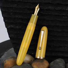 Jinhao 9019 Fountain Pen #8 F/M Heartbeat Nib, Yellow Resin & Large Converter picture
