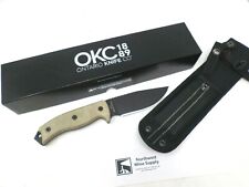 Ontario OKC RAT-5 Fixed Knife Coated 1095 Steel Full Tang 4 Blade Micarta Handle picture
