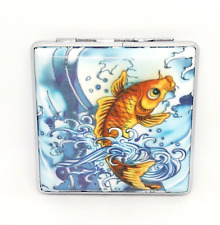 RYO Tattoo Fish Style #6 PU Leather Double Wrapped King Size Cigarette Case picture