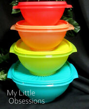 Tupperware New Servalier Bowl Bowls 4- piece Set  Bright Colors picture