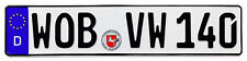 VW Wolfsburg Front German License Plate (WOB) by Z Plates with Unique Number NEW picture
