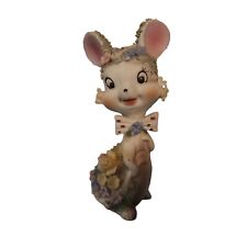 Vintage Kitschy Elfinware Mossware Mouse Figurine picture