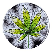 Psychedelic Cannabis Leaf Smoke Art 420 Pin Button Badge Gifts and Accessories picture