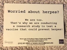 Postcard 2002 Herpes Vaccine Test Herpevac Mount Sinai School Of Medicine GoCard picture