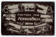 c1910's Greetings Form Fergus Falls Minnesota MN Unposted Landmarks Postcard picture