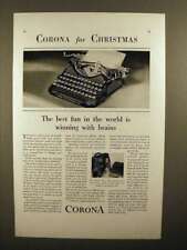 1929 Corona Typewriter Ad - Winning With Brains picture