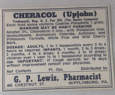 NOS Apothecary Drugstore Medicine Bottle Label Cheracol With Codeine Vintage picture